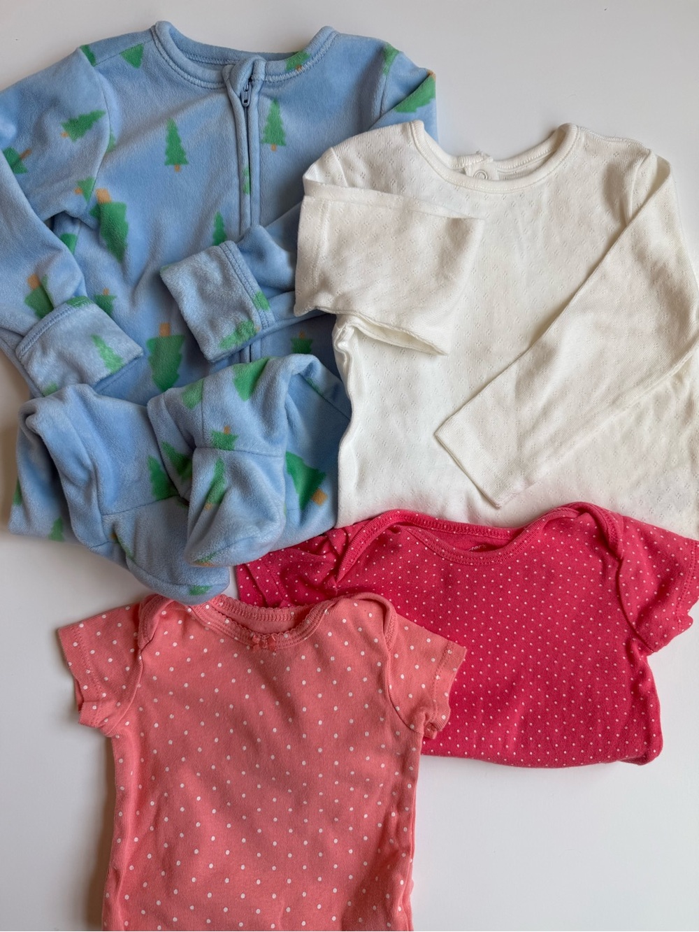 Baby Girl 6M, 6-9M Bodysuits, Top, and PJs